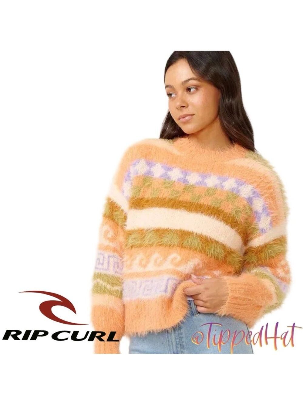 NWT $80 Rip Curl – Beach Party Jacquard Crew Sweater